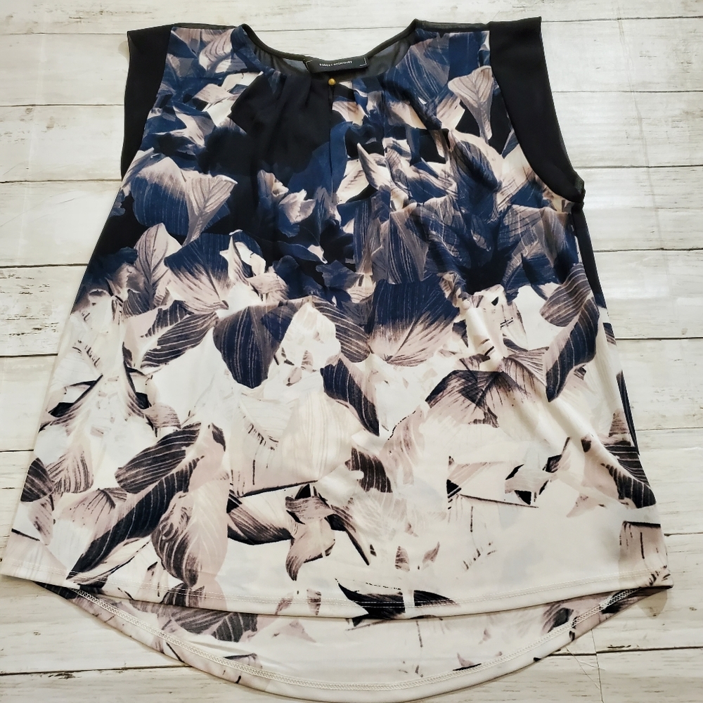 Robert Rodriguez Sheer Panel Floral Blouse - Whimsygoth Office Siren S